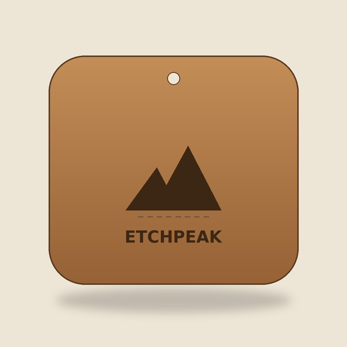 Custom laser-engraved wood cutting board personalized with a name and mountain design
