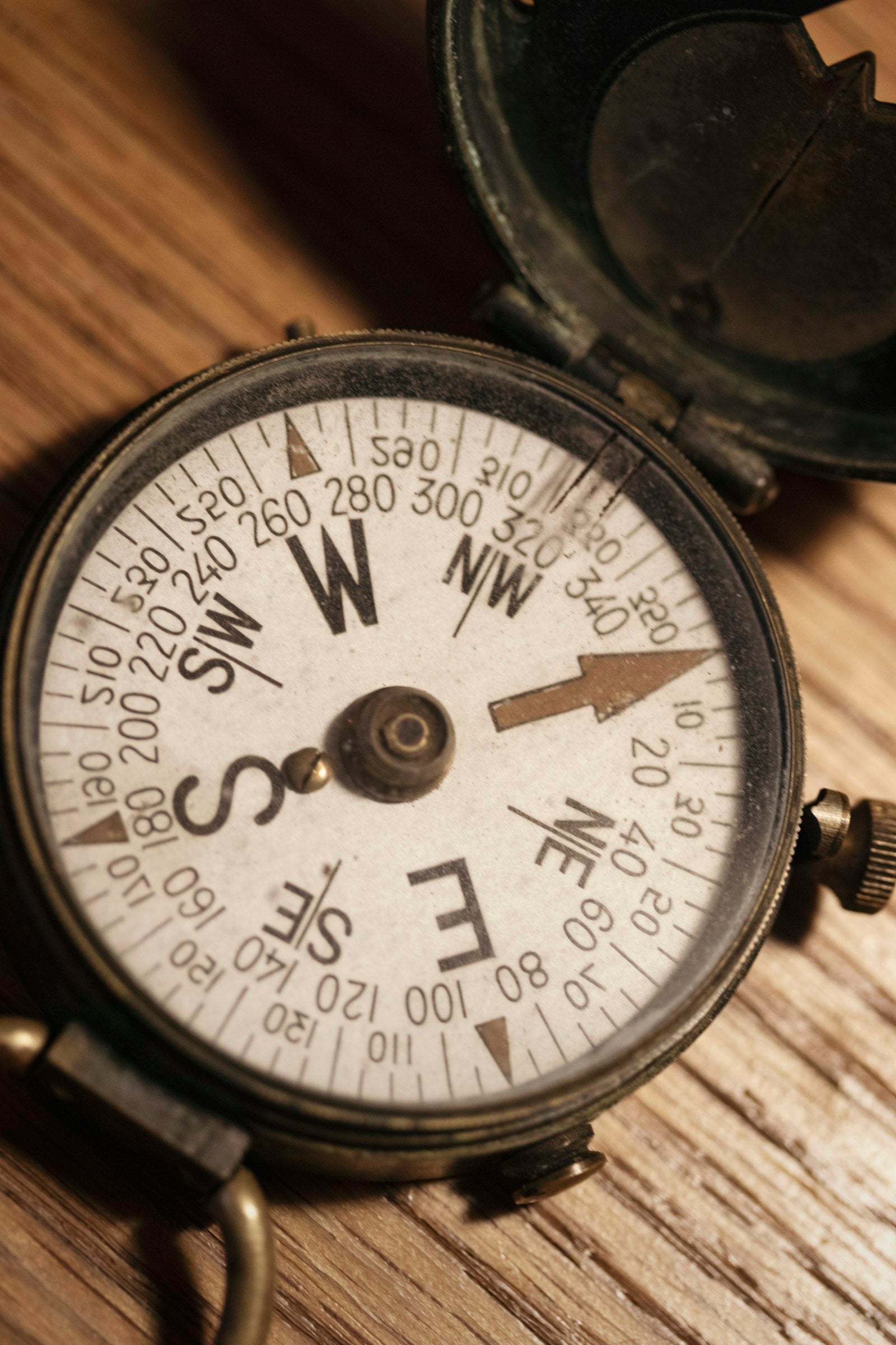 Custom engraved brass compass