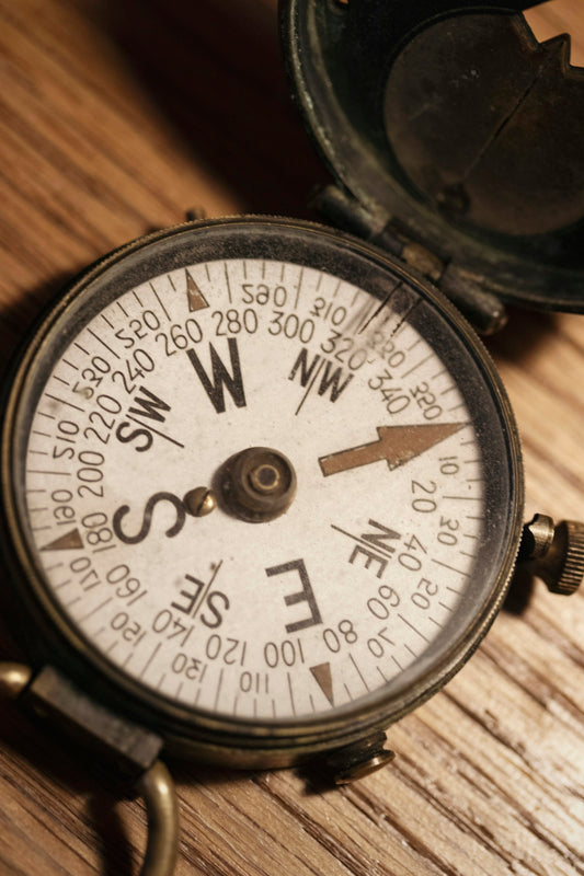 Custom engraved brass compass