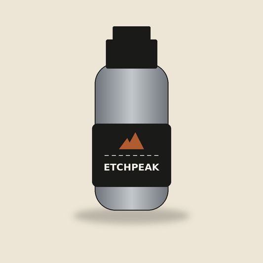 Custom laser-engraved stainless steel water bottle personalized with a name and mountain design